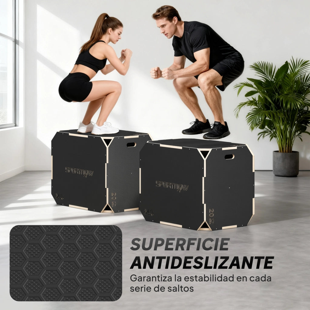 Contenitore 3 in 1 per Allenamento ¨C zephmum ¨C Legno 76x61x51 cm Nero