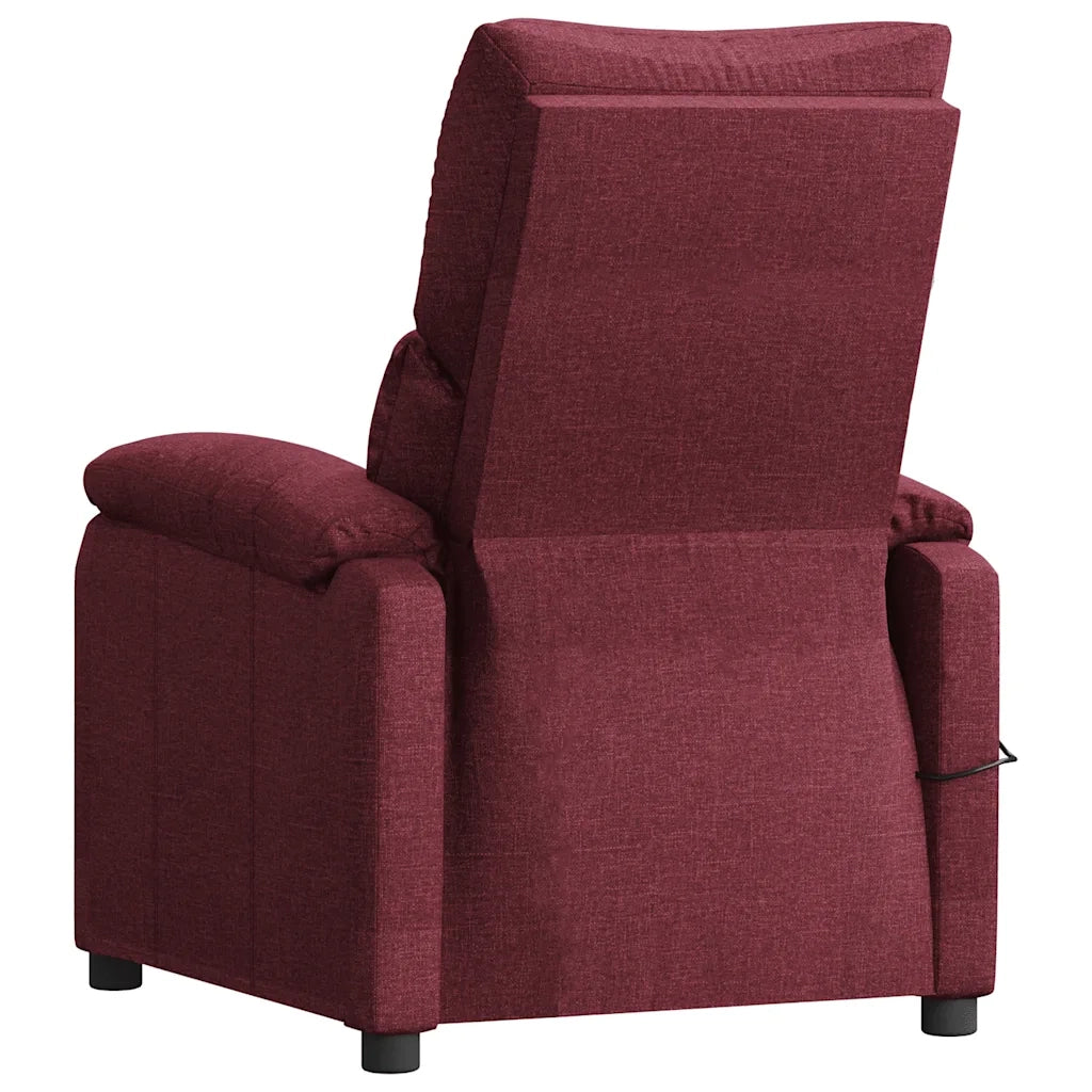 Poltrona Massaggiante Reclinabile Rosso Vino in Tessuto cod mxl 31854