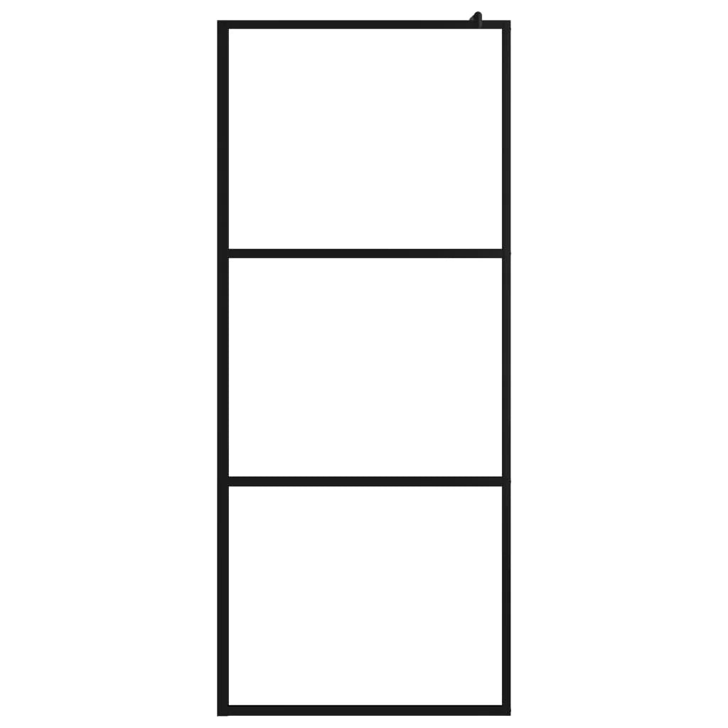Box doccia walk-in con vetro parete doccia box doccia parete doccia bagno arredamento d'interni ESG 115x195 cm nero 02_0002135