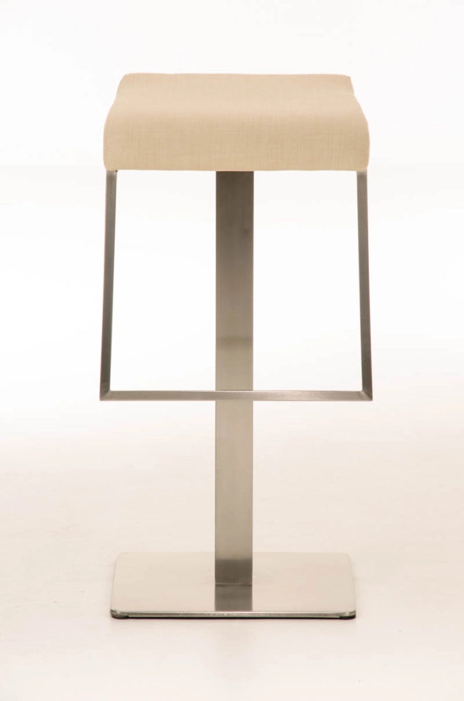 Sgabello Bar Lameng In Tessuto E Acciaio Inox crema
