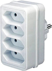 Adattatore di Presa 4-Fuochi – Eurostop – Sicurezza Elevata senza Interruttore – Ideale per Cucina e Salotto – Bianco