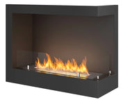 Camino a Bioetanolo da Incasso 60x45 cm Corner 600 Right Destro Nero con Vetro