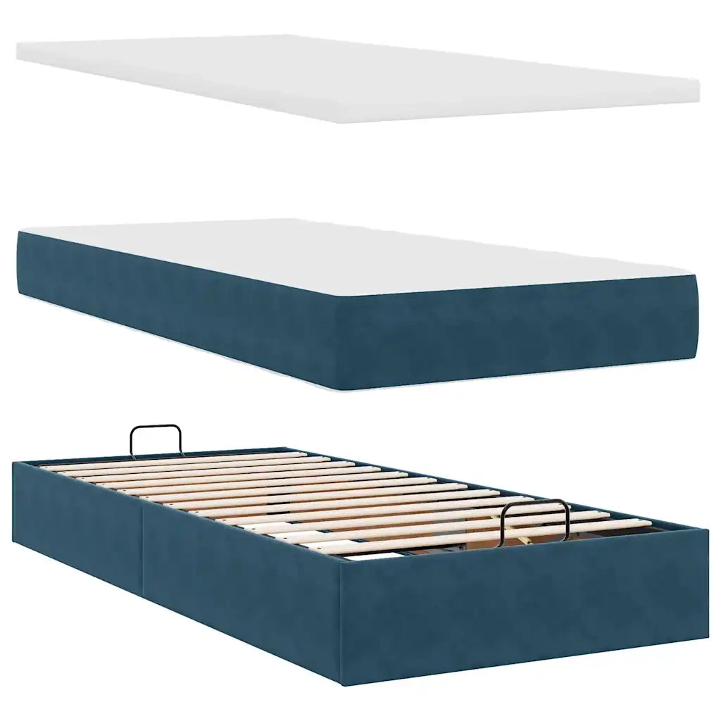 Struttura Letto Pouf con Materassi 180x200 cm Velluto 3312963
