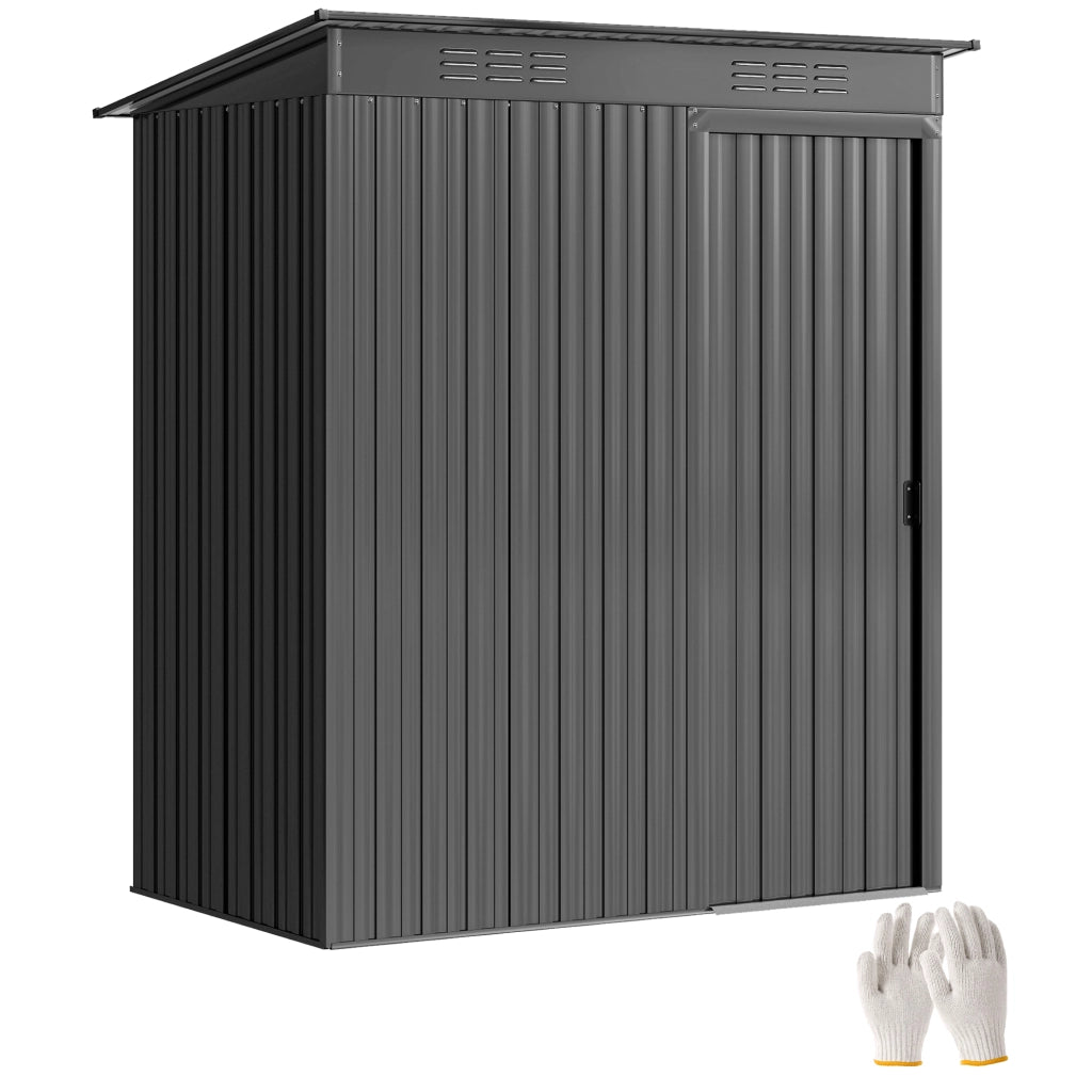 Capannone Attrezzi Giardino ¨C Zephmum ¨C Grigio Acciaio 137x100x195 cm
