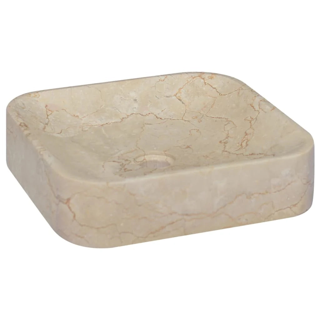 Lavabo fatto a mano 40 x 40 x 10 cm marmo crema 02_0002824