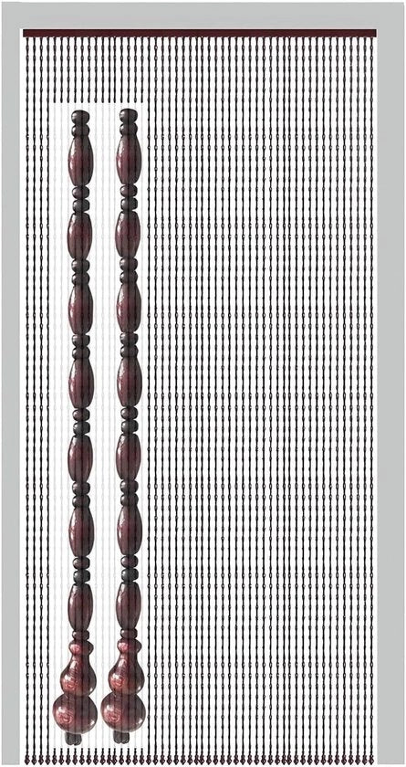 Tende in legno - schermo contro le zanzare per finestra - 45 cordoni - rosso - 90 x 200 cm