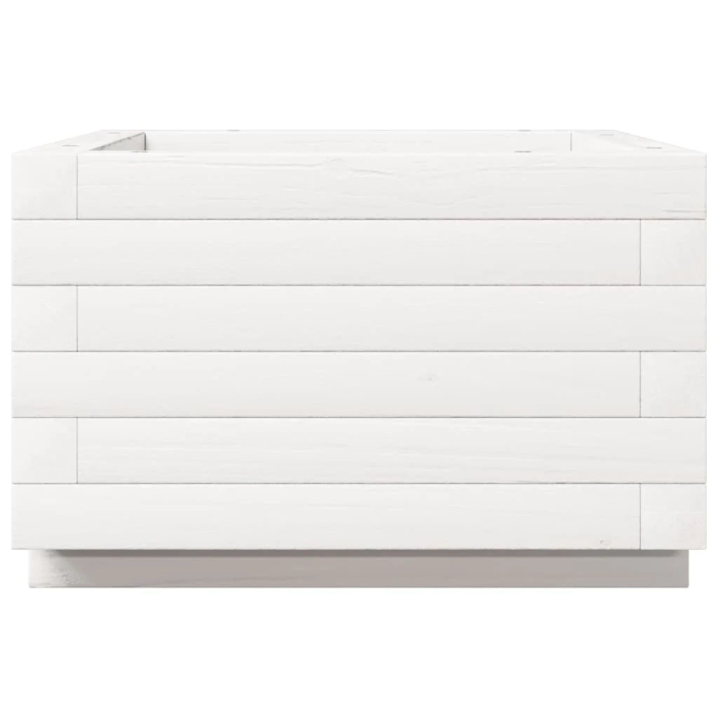 Fioriera rialzata per piante e fiori terrazza giardino 40 x 40 x 26,5 cm legno di pino massiccio bianco 02_0037529
