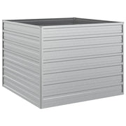 Fioriera rialzata per piante fiori patio giardino 100 x 100 x 77 cm acciaio zincato argento 02_0039297