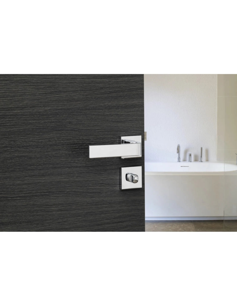 Coppia di rosette quadrate 50 x 50 mm con chiusura WC, cromo lucido – THIRARD