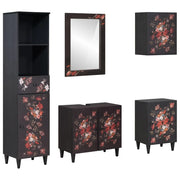 Set di Armadi da Bagno con porta 5 pcs Legno di mango massello