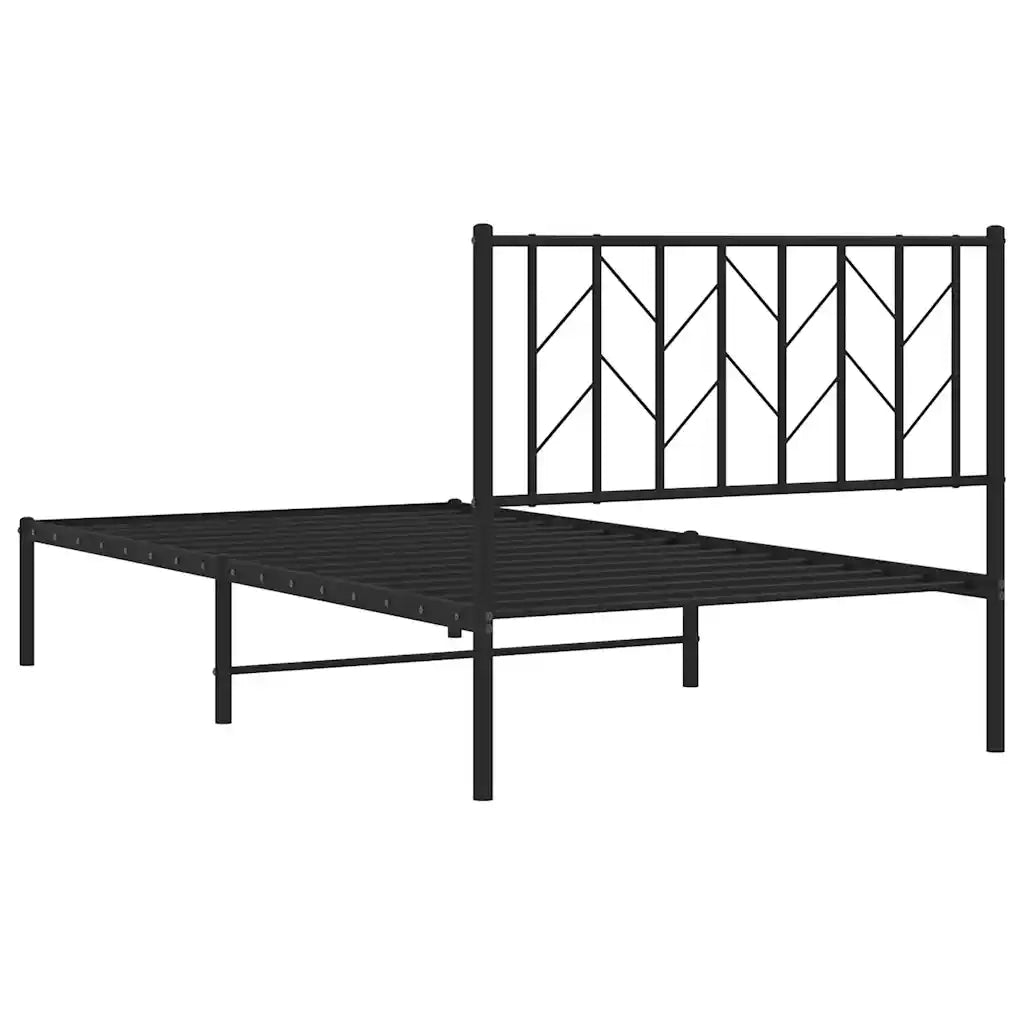 Giroletto con Testiera Metallo Nero 100x200 cm 374432