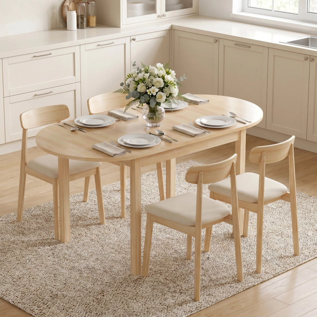 Tavolo da pranzo allungabile pieghevole ¨C zephmum ¨C legno 140x70x75 cm