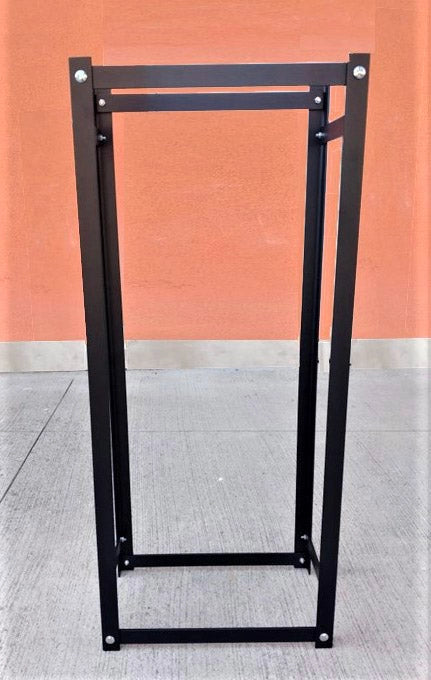 Portalegna per Camino da Interno o Esterno 40x25x99,5 cm in Acciaio King Nero
