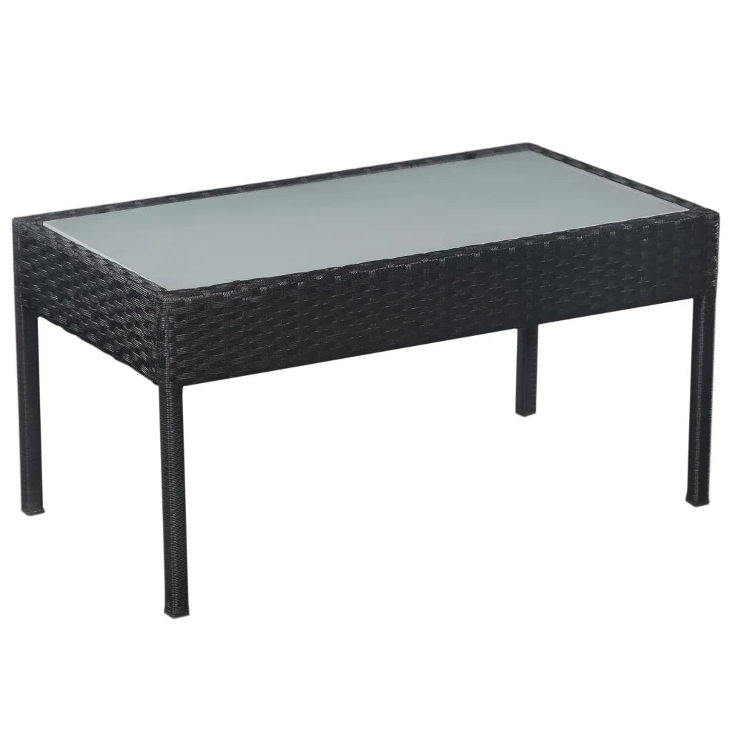 Set Divani da Giardino 5 pz con Cuscini in Polyrattan Nero 44185