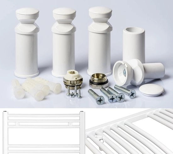 Supporto per asciugamano riscaldato - bianco - compatibile con radiatori retti e curvi