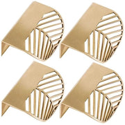 Pomelli di chiusura a forma di foglia in ottone - Maniglie a mano x 4