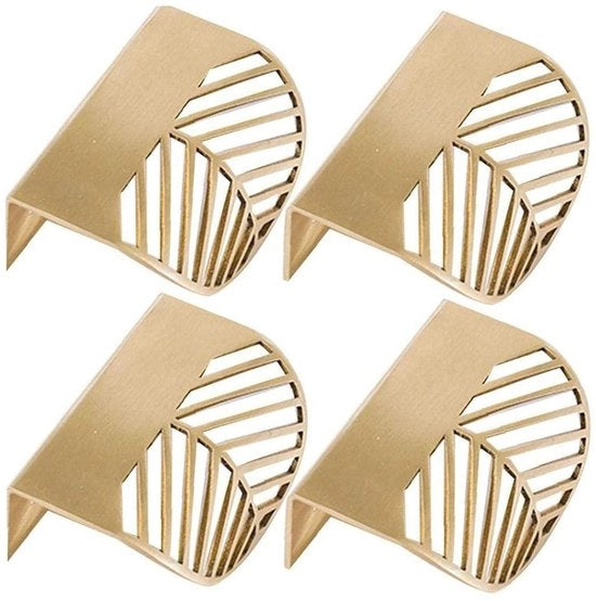 Pomelli di chiusura a forma di foglia in ottone - Maniglie a mano x 4