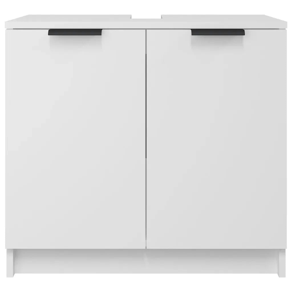 Armadietto da Bagno Bianco 64,5x33,5x59 cm in Legno Multistrato cod mxl 49369