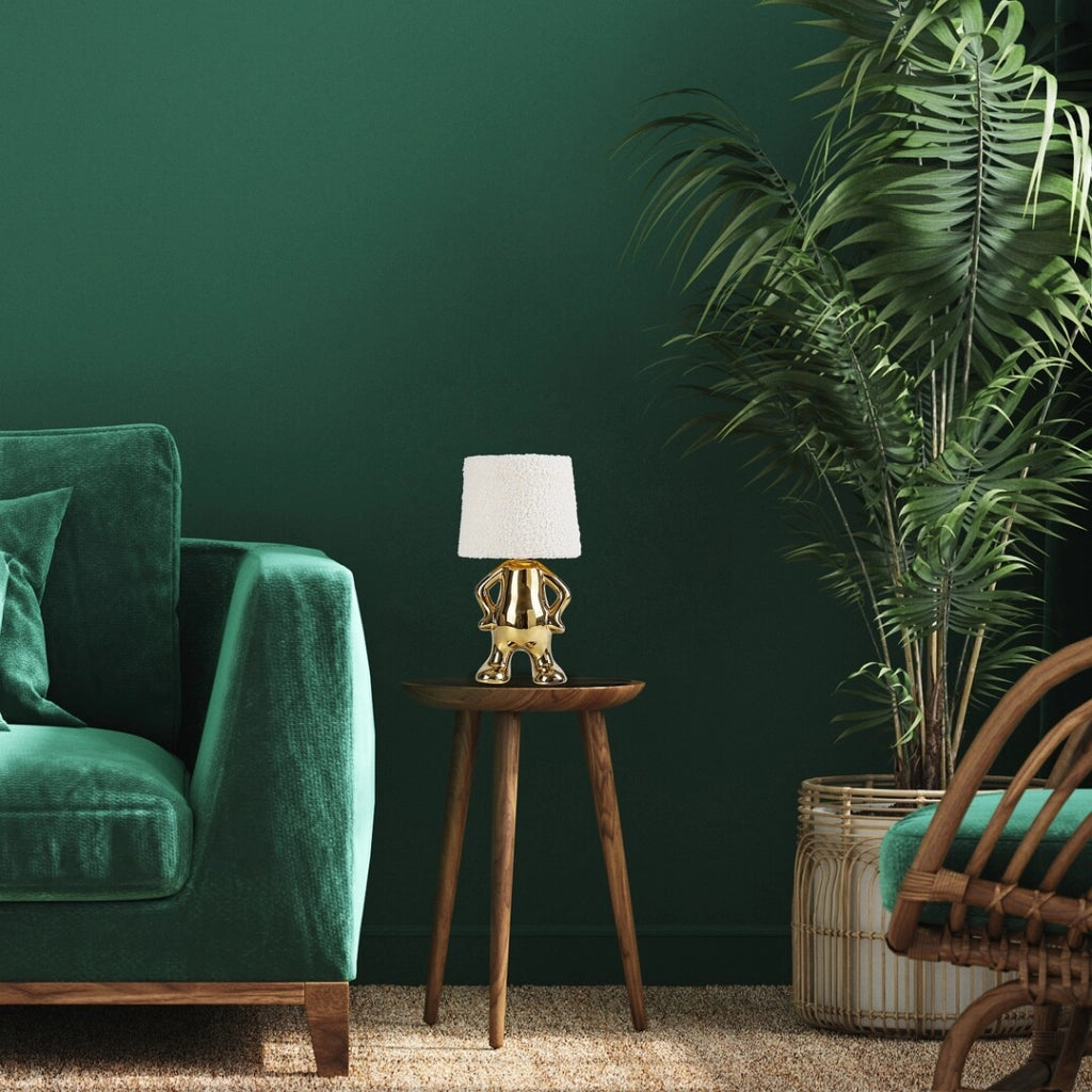 Lampada da tavolo ceramica oro paralume crema E14 Rabalux