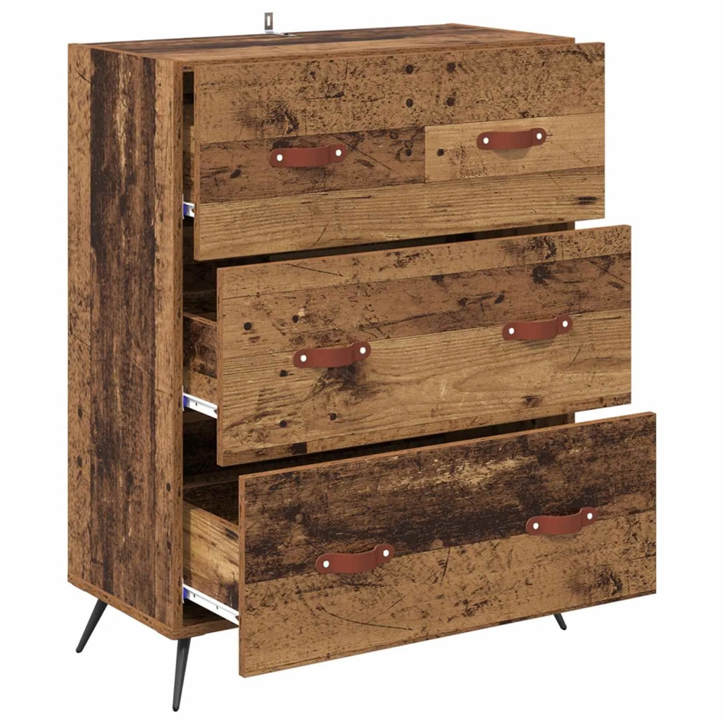 Cassettiera con cassetto Legno vecchio 69,5 x 34 x 90 cm