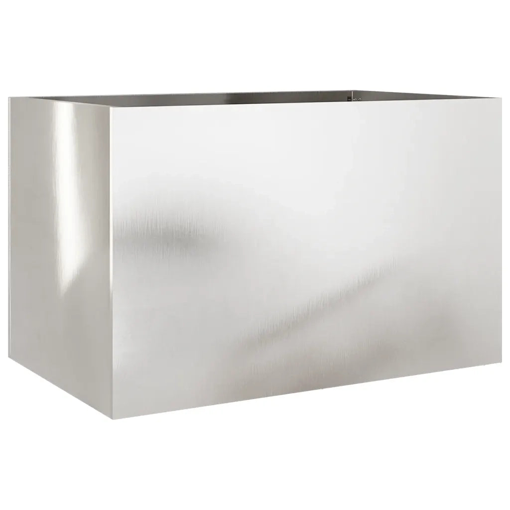 Fioriera | Cassetta per fiori | Vaso Argento 62x40x39 cm in Acciaio Inox