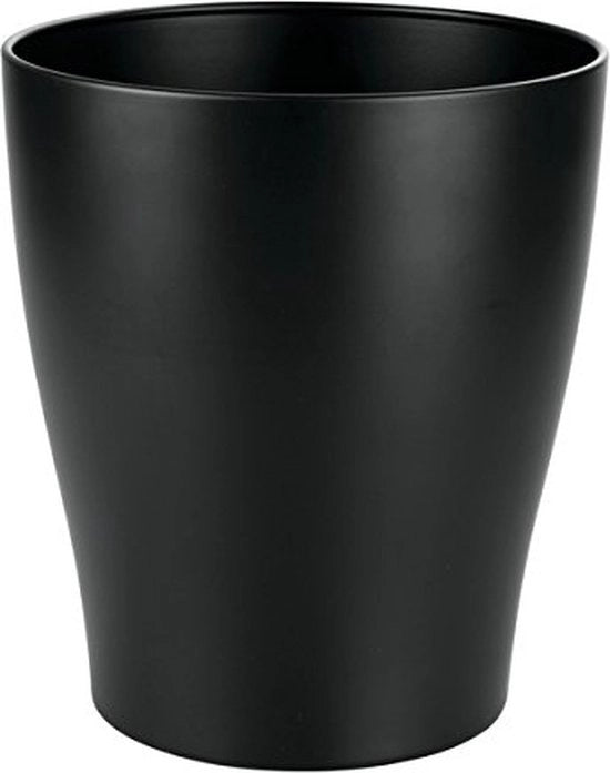 Mini contenitore per rifiuti senza coperchio - piccolo contenitore per rifiuti (diametro 22,0 cm x altezza 25,0 cm) in design semplice - contenitore per rifiuti in metallo - ca. 5 l di capacità - nero