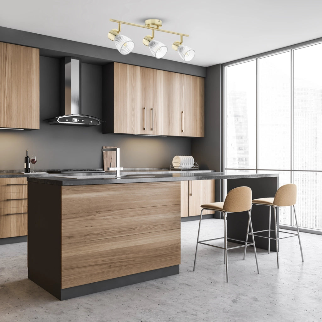 Plafoniera Milagro Best oro ottone 3 vetri 3xE14 40W