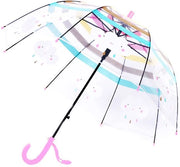 Parasole trasparente per bambini - Resistente al vento - Manico lungo - Adatto a ragazze e ragazzi - Disponibile in 4 colori - Idoneo per bambini da 3 a 1 anni