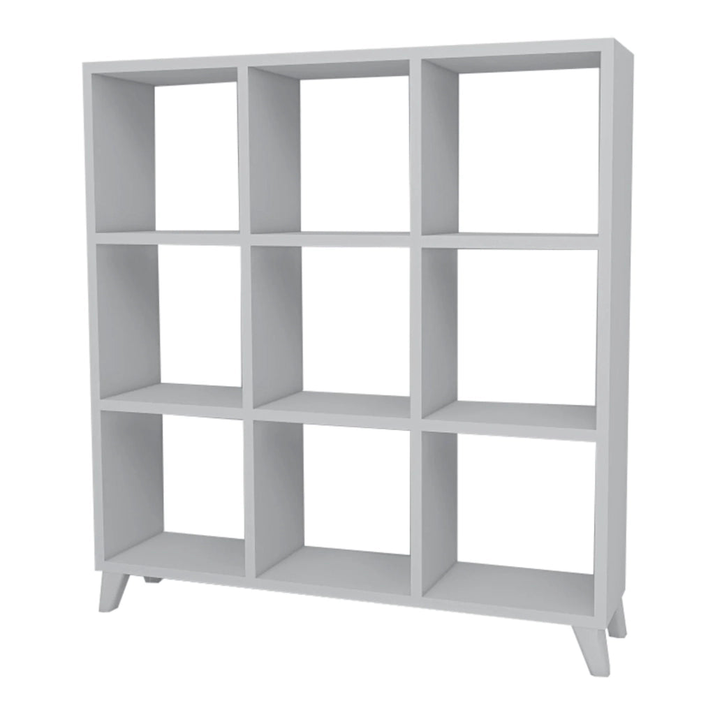 Libreria di design per soggiorno mensola dallo stile originale con 9 scomparti portaoggetti 100 x 88 x 20 cm bianco 03_0006492