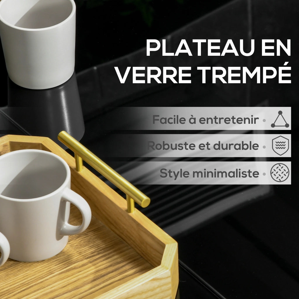 Tavolo da pranzo rettangolare per 8 persone con piano in vetro temperato e telaio in alluminio nero ¨C Xylo