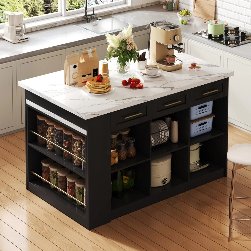 Isola cucina con tavolo estraibile e contenitore 150x90 cm