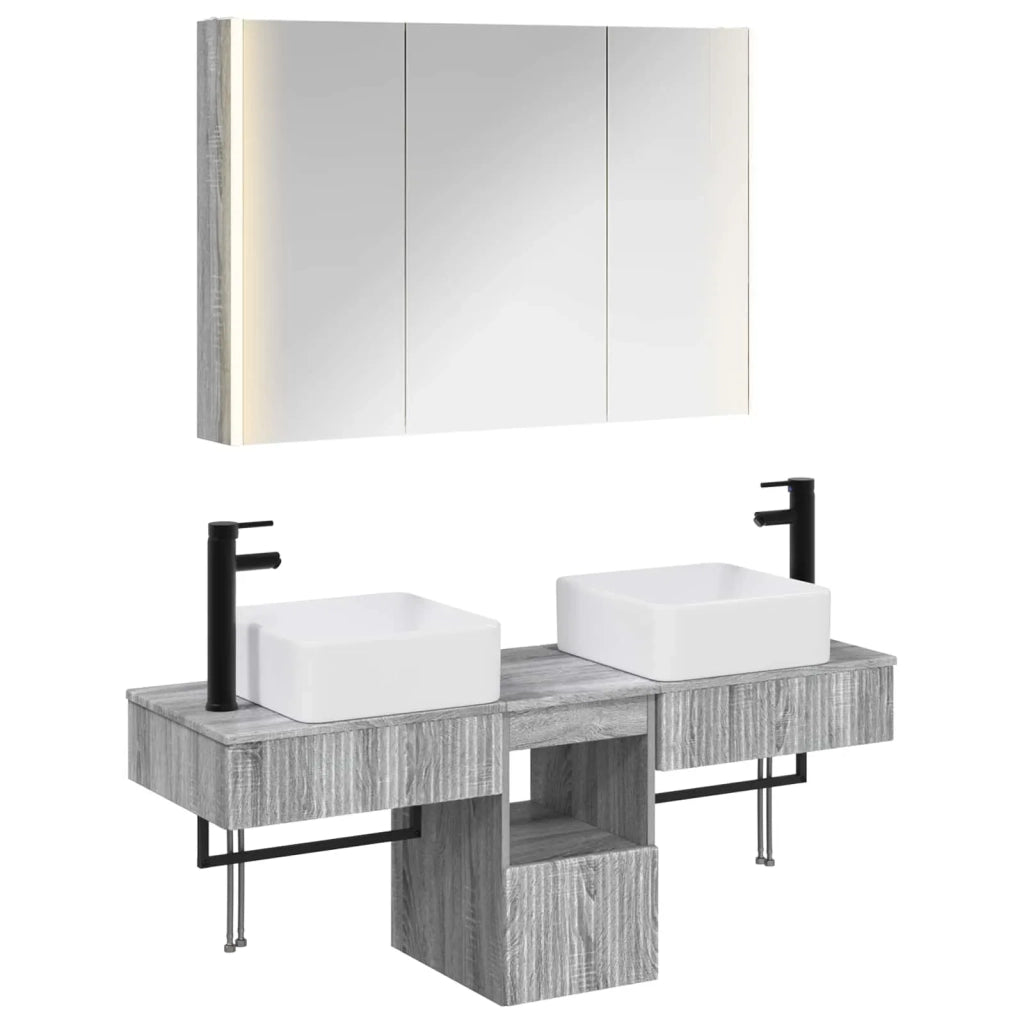 Set di Armadi da Bagno 4 pcs Sonoma grigio 103,5 x 15,5 x 70 cm 3406308