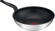 Pentola a wok in acciaio inossidabile 28 cm con rivestimento antigrippaggio - Miglior qualità pentola a wok in acciaio inossidabile in accensione per induzione