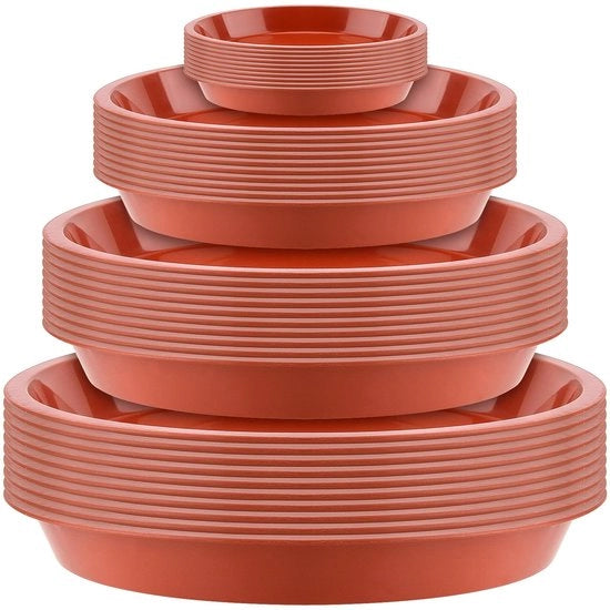 Set di Pialla per Piante 40 pezzi - Pialle per Interno/Esterno - Vaschette - Plastica - Diametro 1,6-3,1 cm - Piattino per Piante