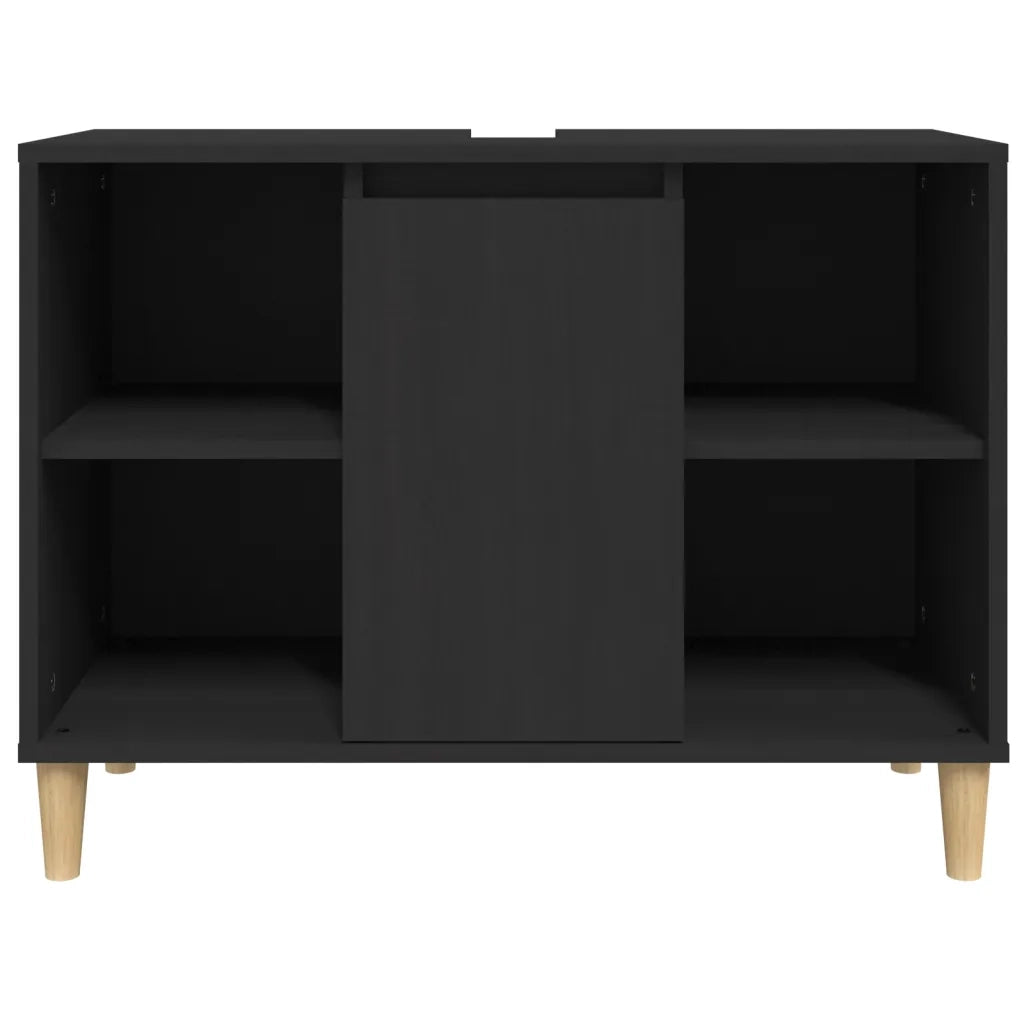 Mobile Lavabo | Armadio Lavabo Nero 80x33x60 cm in Legno Multistrato