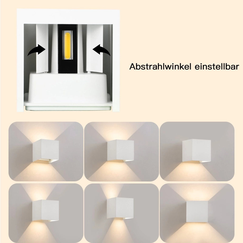ZMH Applique LED Applique LED da esterno 4ER Applique Faretto 5W Bianco caldo Scale