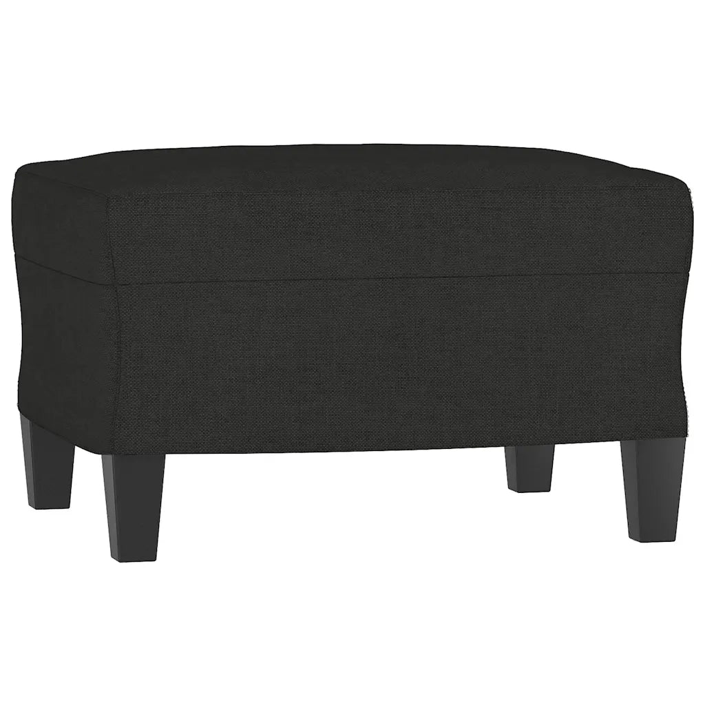 Divano Sedia-Poltrona con Poggiapiedi Nero 60 cm in Tessuto 855514