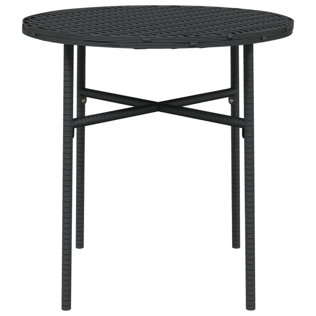 Set Mobili da Pranzo per Giardino 3 pz Polyrattan Nero