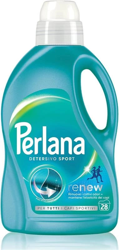 PERLANA DETERSIVO SPORT LAVATRICE LIQUIDO PER TUTTI I CAPI SPORTIVI RIMUOVE I CATTIVI ODORI 28 LAVAGGI