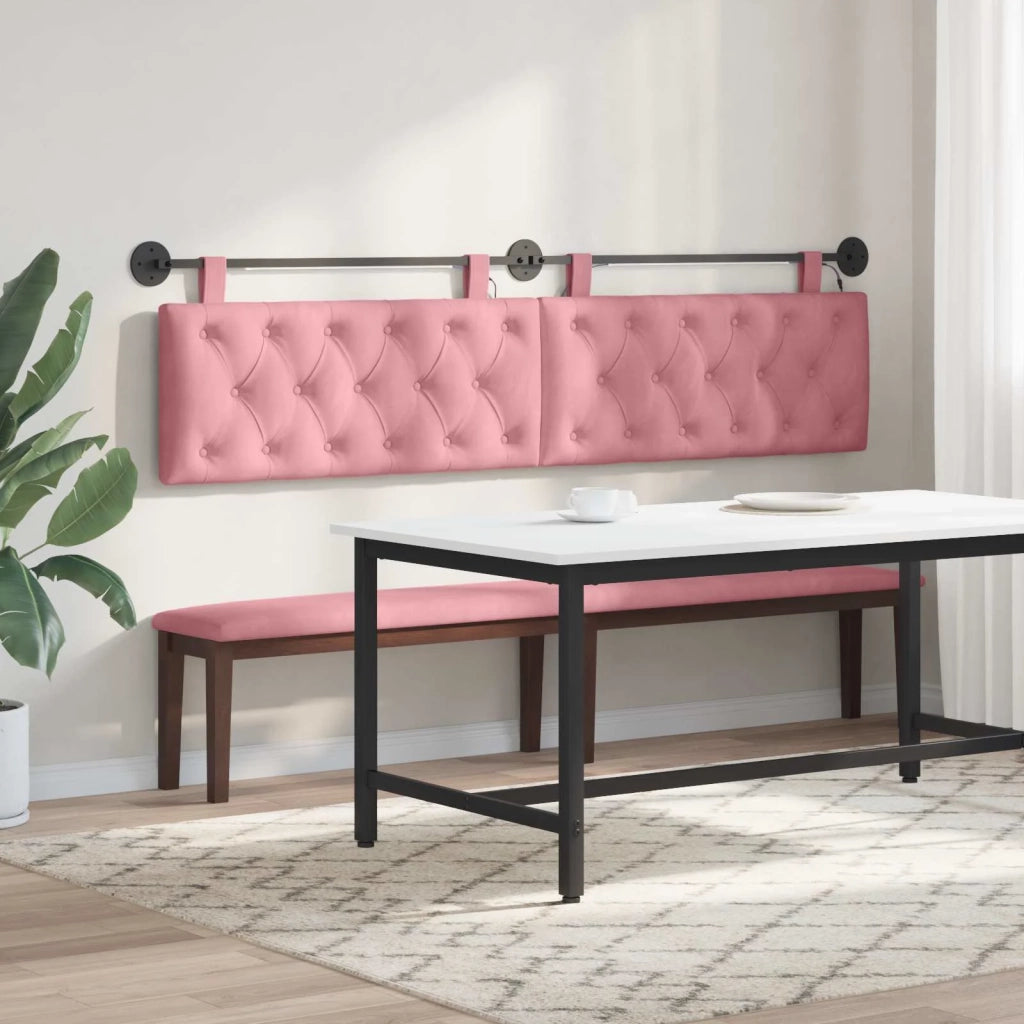 Testiera sospesa Con luce LED Rosa Velluto