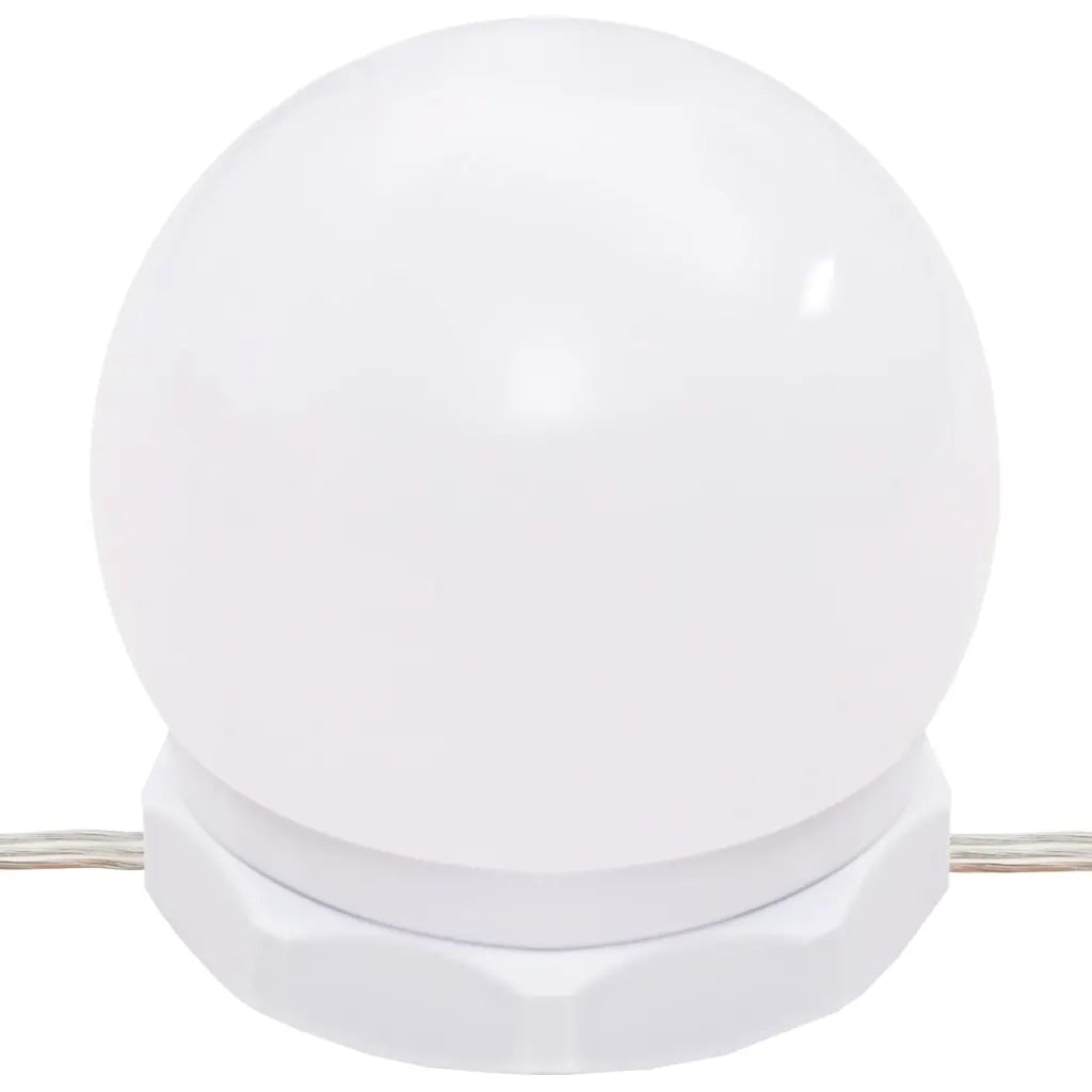 Set Tavolo da Toeletta Bianco Lucido con LED Legno Multistrato 3114111