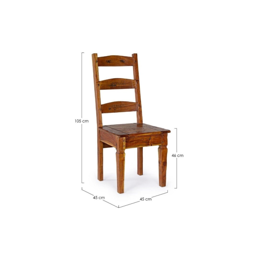 Sedia Chateux legno acacia rustica anticata