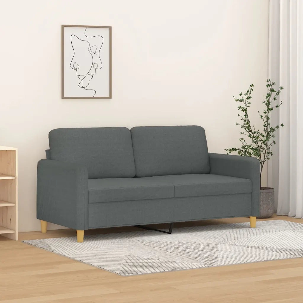Divano a 2 Posti-Sofa 2 Posti Grigio Scuro 140 cm in Tessuto 254692