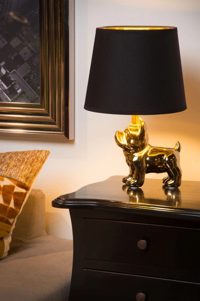 Lampada da tavolo Lucide Sir Winston oro/nera E14 40W