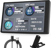 Monitor di temperatura e prestazioni per PC - 5 pollici schermo USB - Monitoraggio temperatura e prestazioni per CPU e RAM - Adatto per uso computeristico...