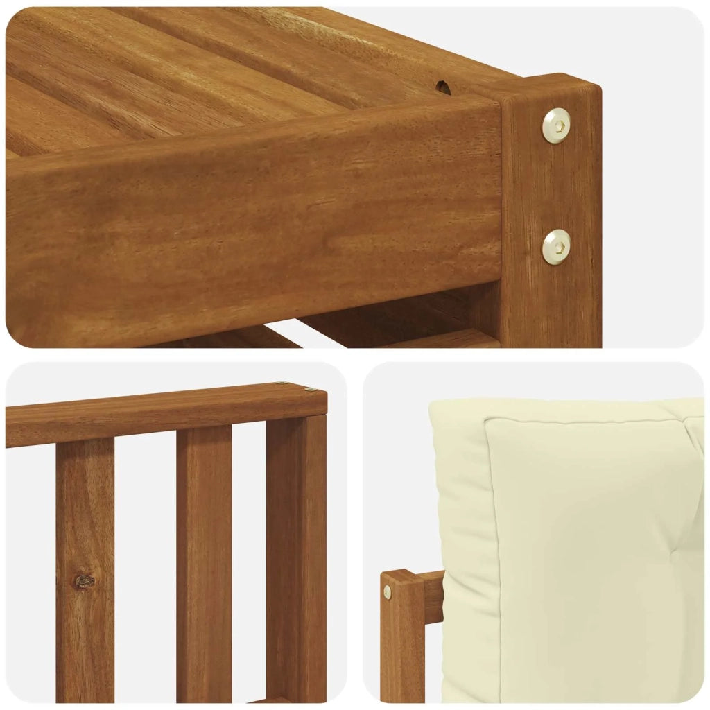 Set di divani da esterno con cuscino 9 pcs Naturale e Crema