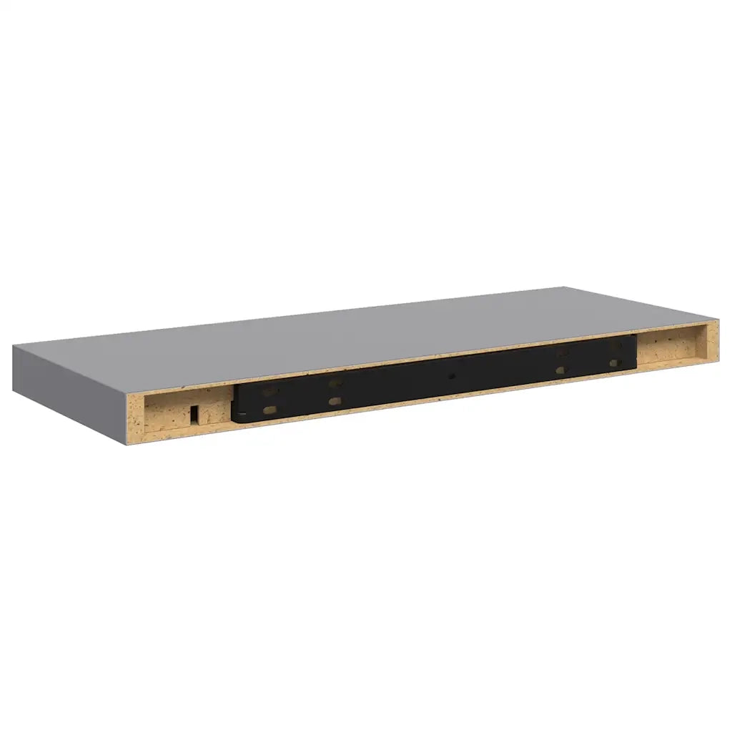 2 pz Scaffali a Parete | Ripiano a parete | Mensole a Parete Grigi 60x23,5x3,8 cm in MDF