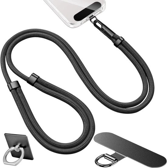 Cinturino per smartphone universale - Premium - Adattabile e rimovibile - Ideale per tutti i dispositivi mobili - Disponibile in nero - Modelli compatibili: [inserire modello]