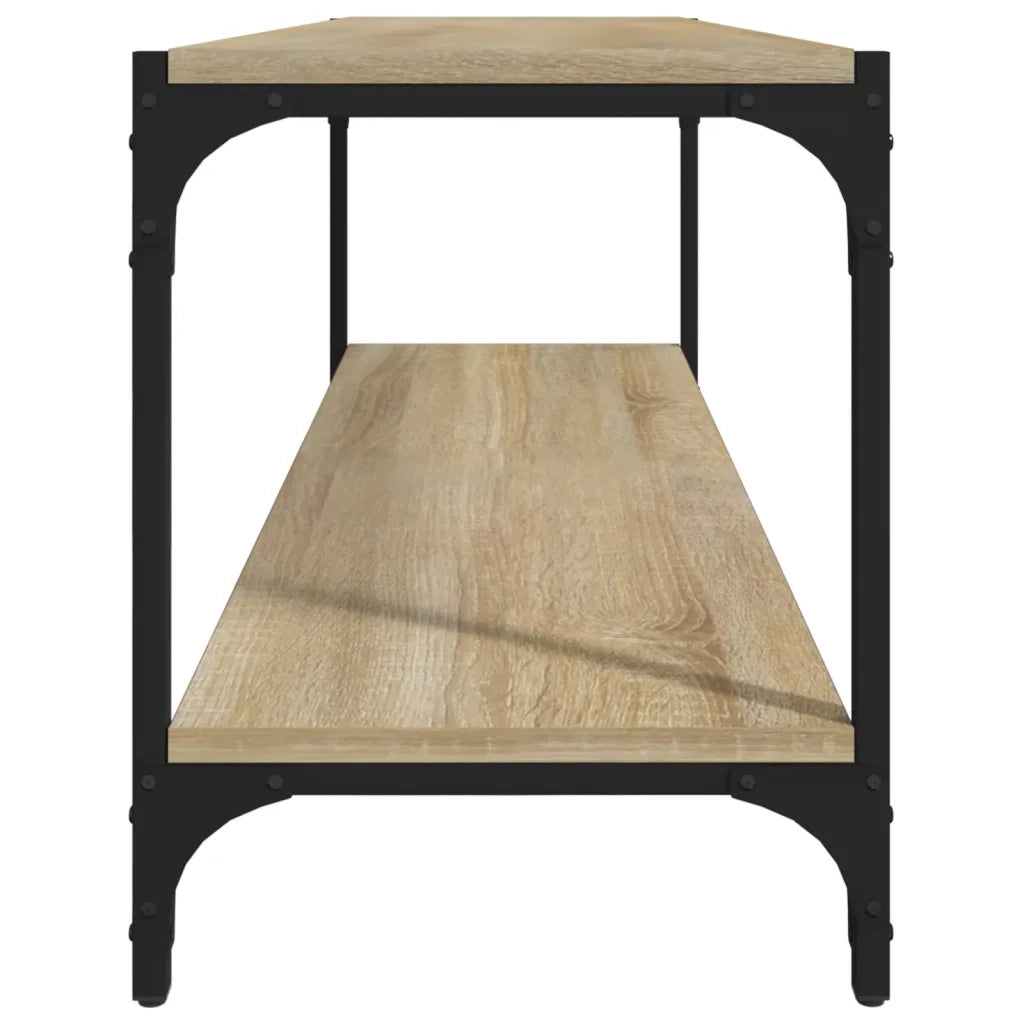 Mobile TV Rovere Sonoma 100x33x41cm Legno Multistrato e Acciaio