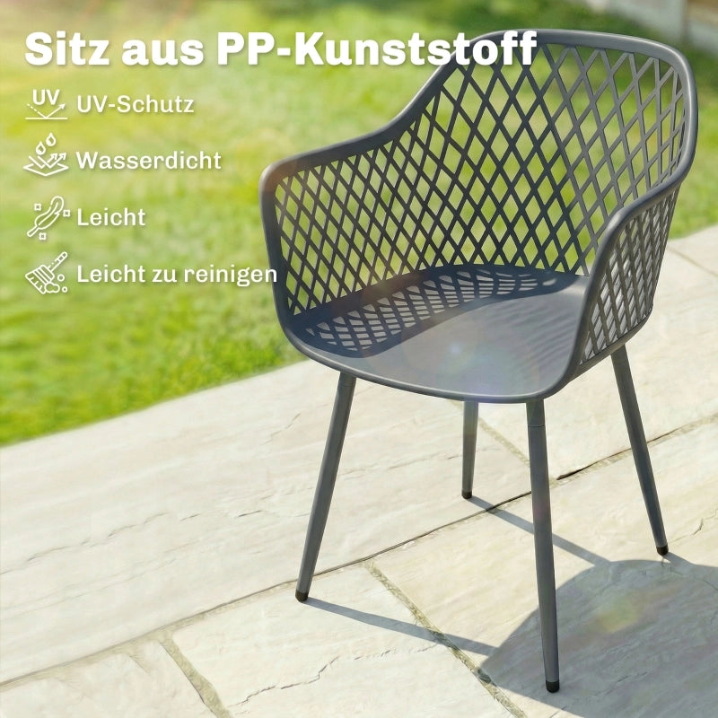 SEDIA da giardino Set da 4 pezzi 56 x 51 x 84 cm Grigio scuro Metallo
